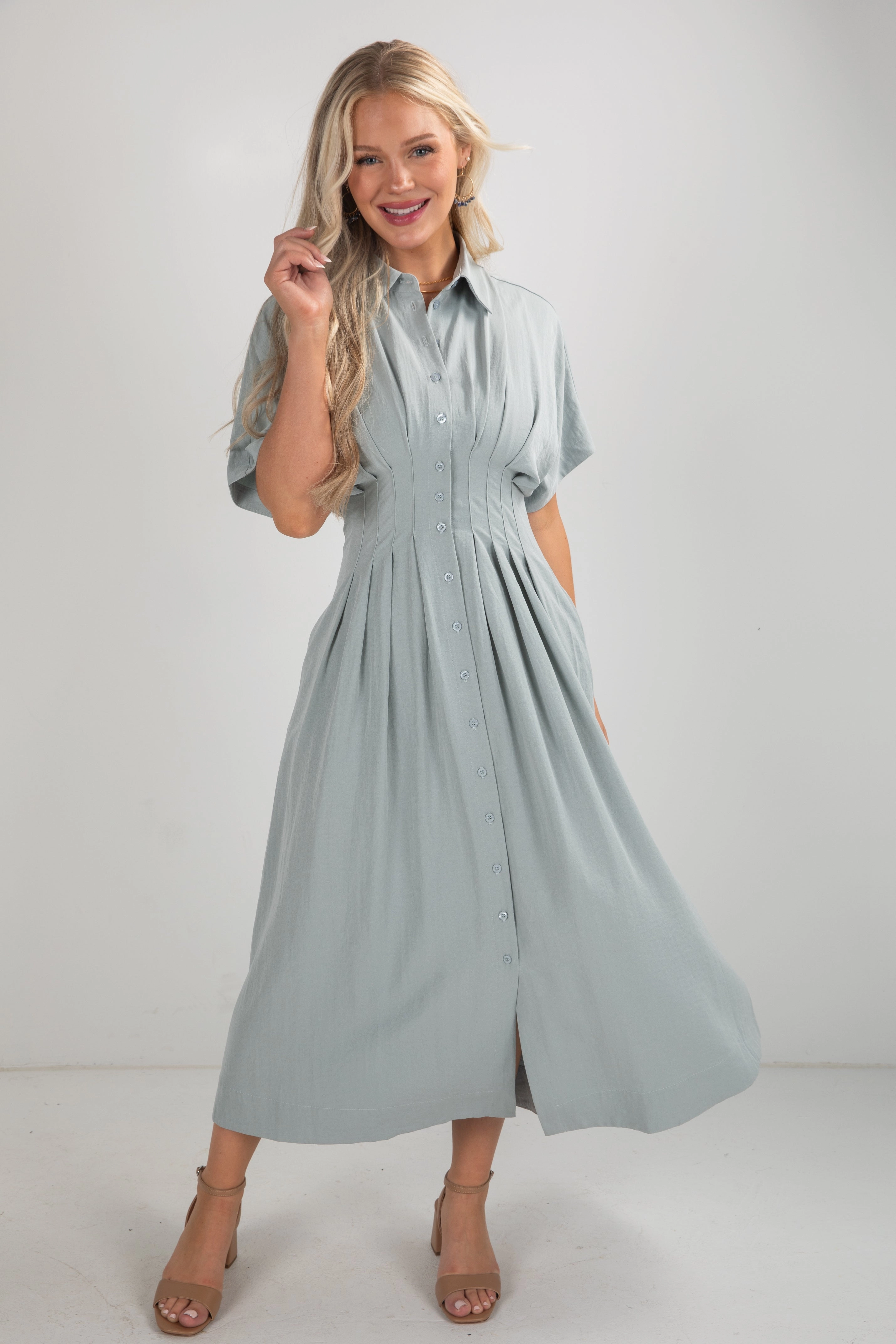 FINAL SALE - Let's Get Going Light Blue Maxi Dress Feminine Style