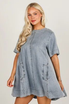 FINAL SALE - Lovable Spirit Denim Mini Dress museum visit