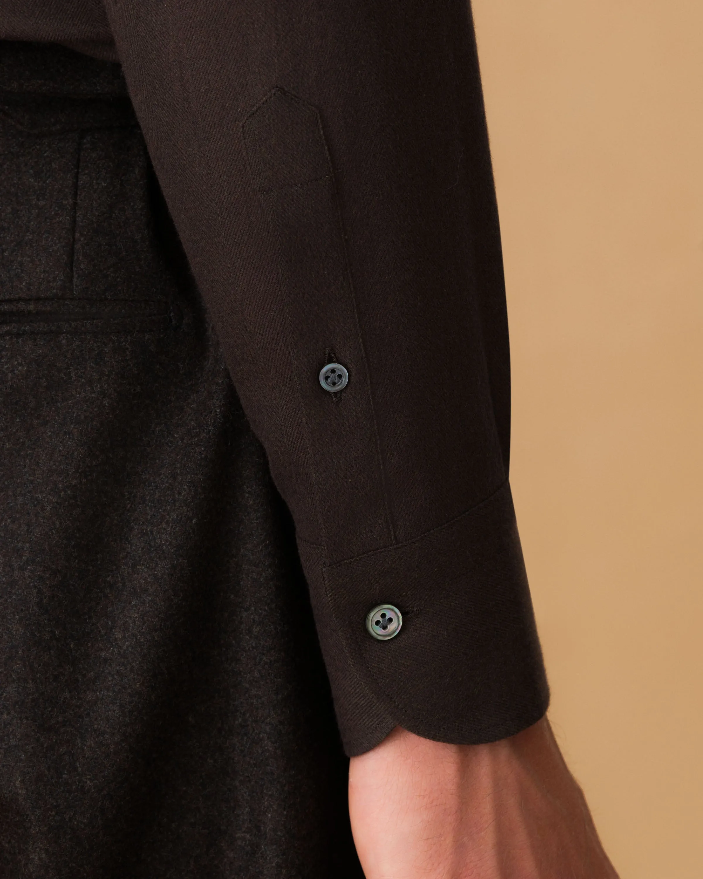 Flannel Point Collar Shirt Active Fit Classic Collar