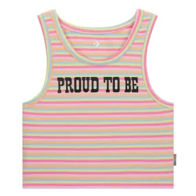 Anti Pill Fabric Tech NonIrritatingSeams Converse - Unisex Proud To Be Cropped Pride Tank Top (10027207 A01)