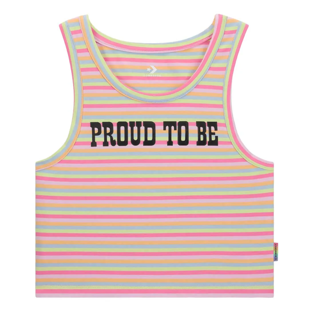 Anti Pill Fabric Tech NonIrritatingSeams Converse - Unisex Proud To Be Cropped Pride Tank Top (10027207 A01)