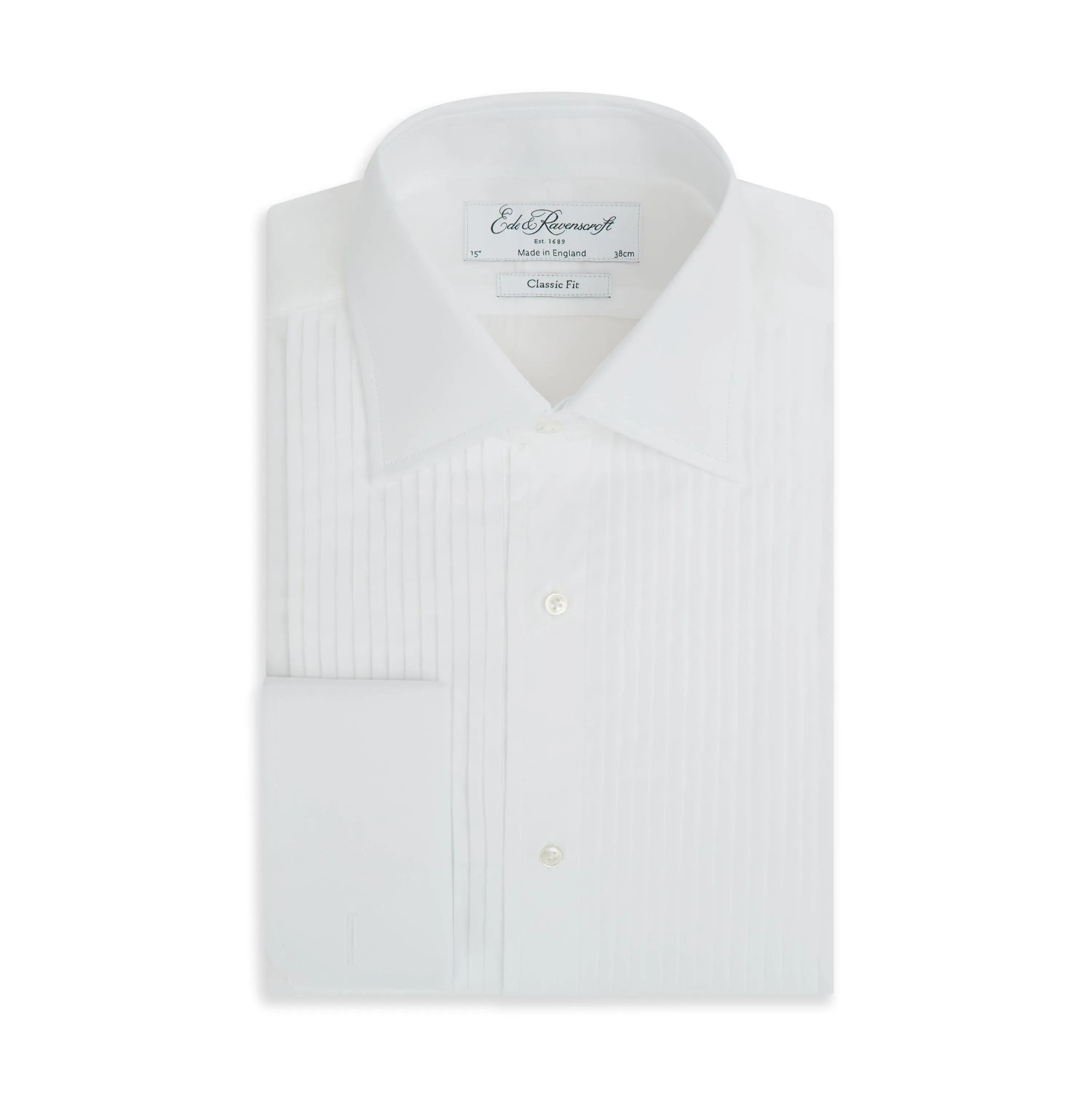 Tailored Silhouette Dempsey White Pleated Dress Shirt