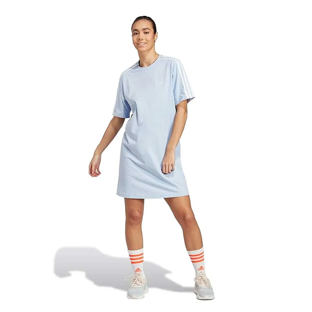 adidas - Women's 3-Stripes Bf T-Shirt Dress (IC9877) Stand Collar