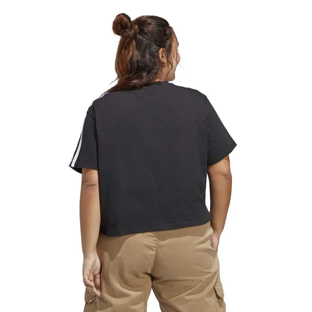 adidas - Women's Essentials 3-Stripes Single Jersey Crop T-Shirt (Plus Size) (IC5002) Reinforced Elbow Patches
