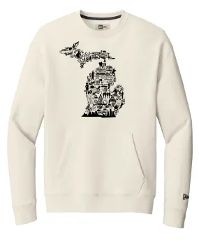 Quick Release Buckle New Era Michigan Collage Pocket Crewneck