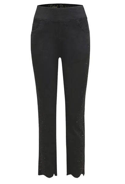 The Black Spotlight Jeans w/ Sparkle Rayon drape