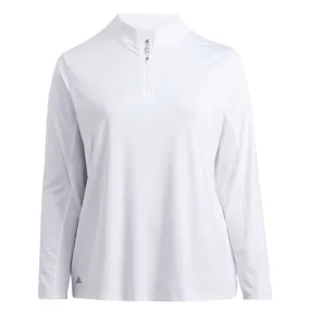 adidas - Women's Ultimate365 1/2 Zip Long Sleeve Golf T-Shirt (Plus Size) (HA3396) Classic Casual Look Compact Travel Friendly
