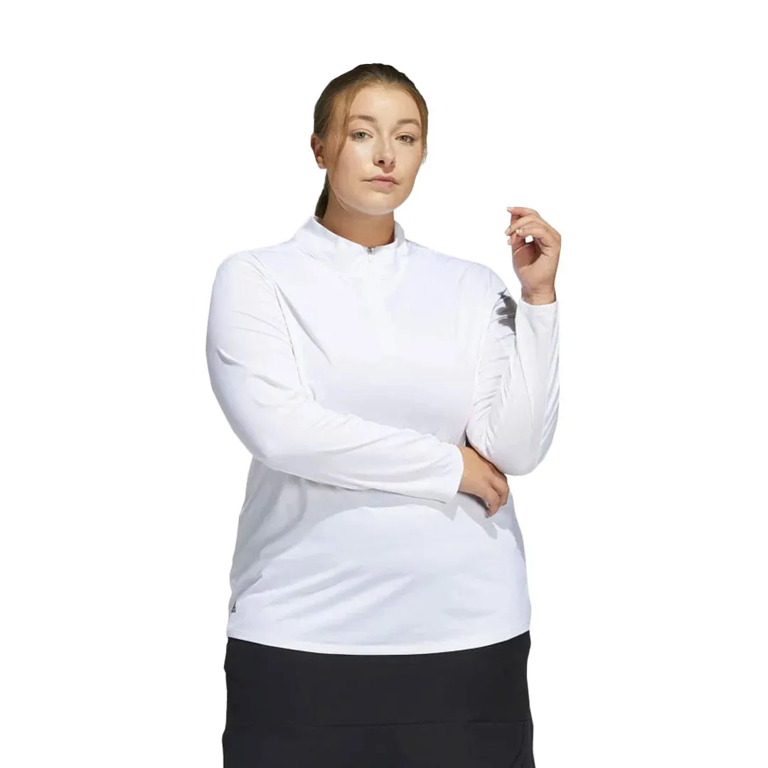 All Day Comfort adidas - Women's Ultimate365 1/2 Zip Long Sleeve Golf T-Shirt (Plus Size) (HA3396)