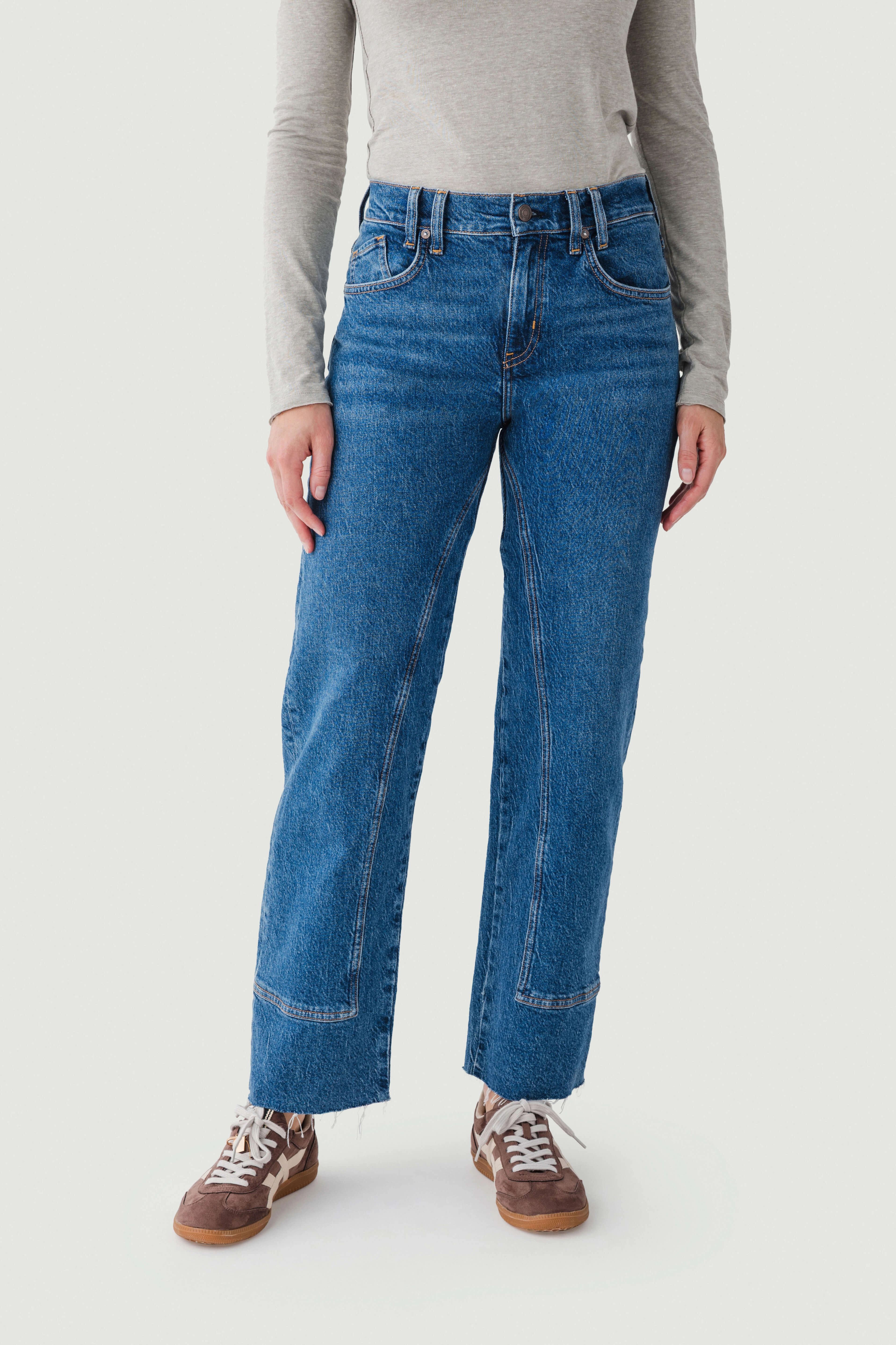 Free People Risk Taker Mid Rise Straightleg Jean Lockstitch Construction Picnic Style Creative Look Minimalist Style