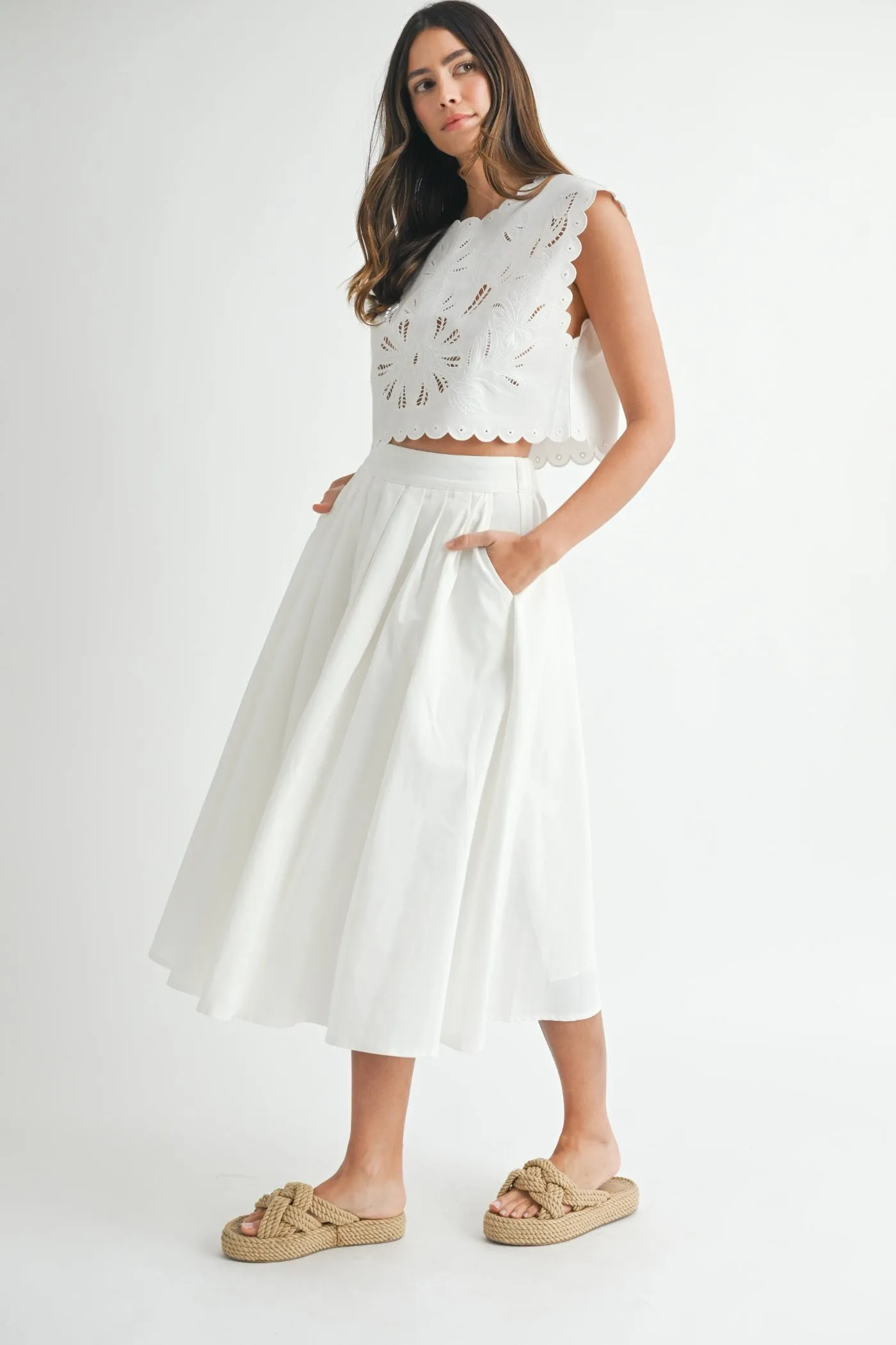 WILLOW PLEATED MIDI SKIRT Simple Layer Outfit Game