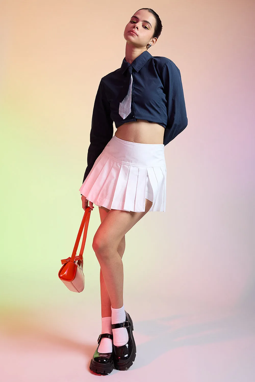 Navy Blue Cotton Slim Fit Shirt Perfect Fit