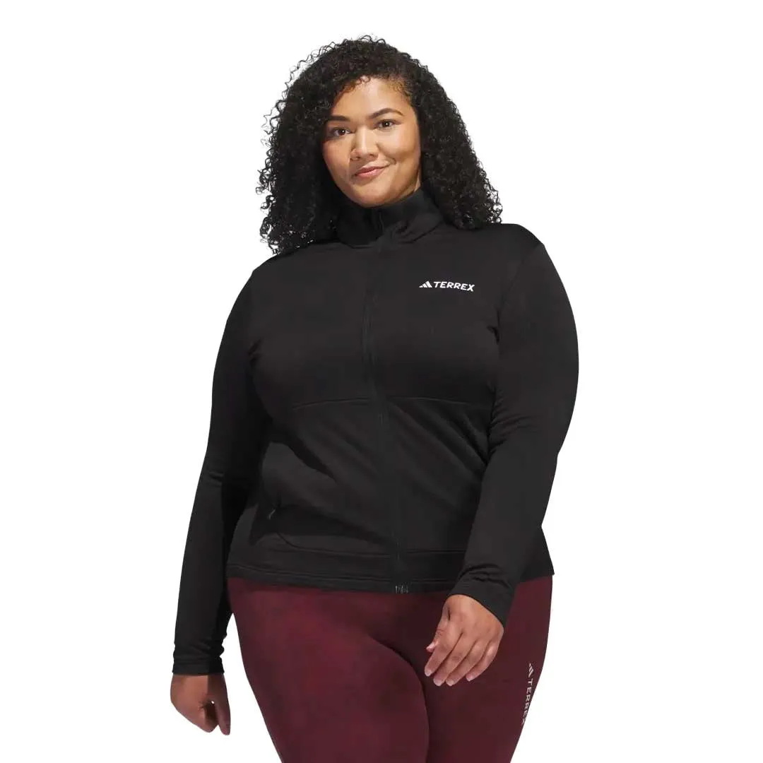 adidas - Women's Terrex Multi Light Fleece Full-Zip Jacket (Plus Size) (IB4167) Glove Compatible Cuffs