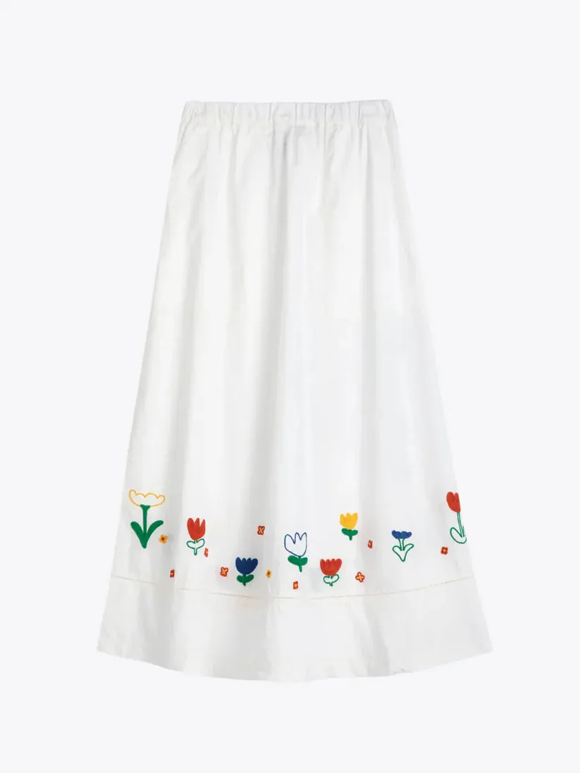 Garden Embroidery Poplin Skirt Mall Brand Look Eco Friendly
