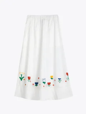 Garden Embroidery Poplin Skirt Mall Brand Look Eco Friendly