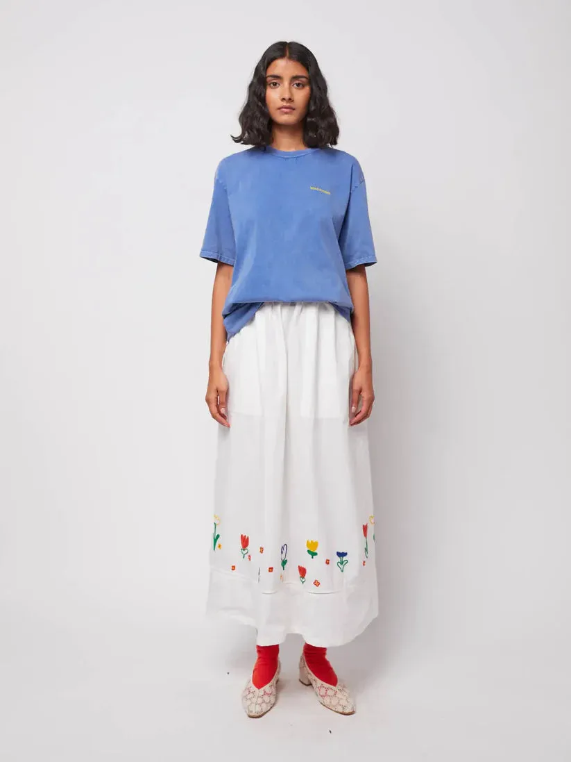 Garden Embroidery Poplin Skirt Autumn Stroll