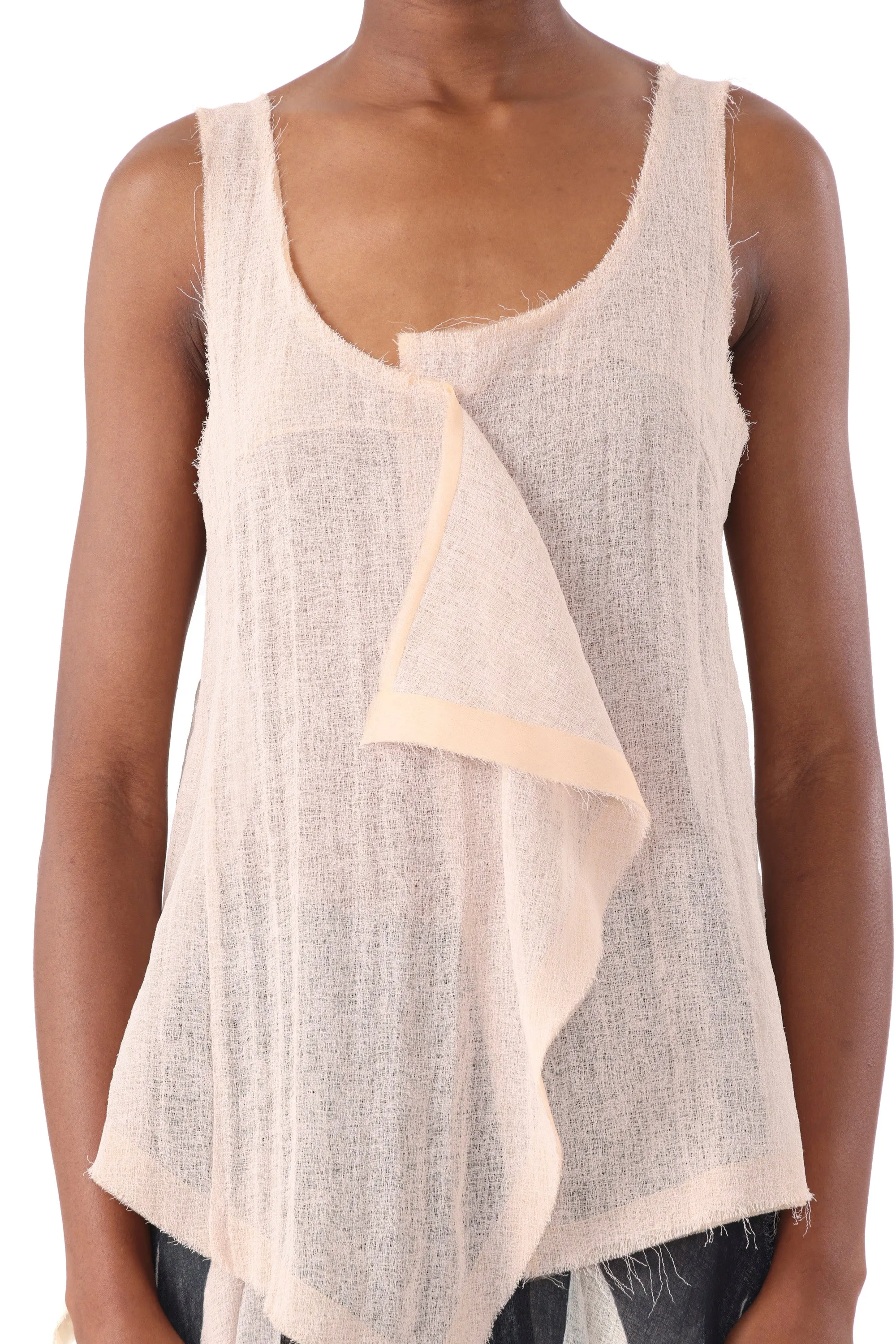 Elegant Feel High Rise GAUZE SCREEN PRINTED SKIRT HANDKERCHIEF HEM