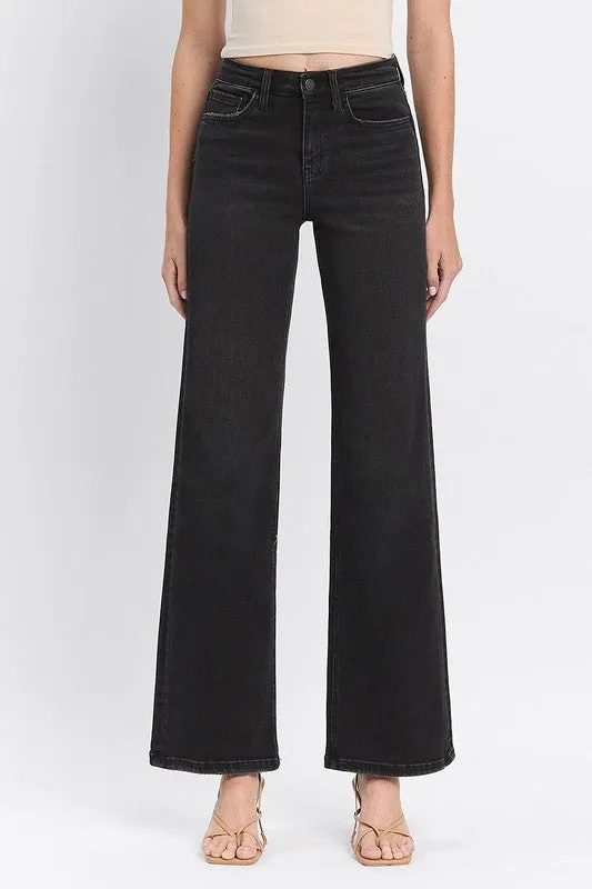 Gia High Rise Wide Leg Jeans Black Neutral design