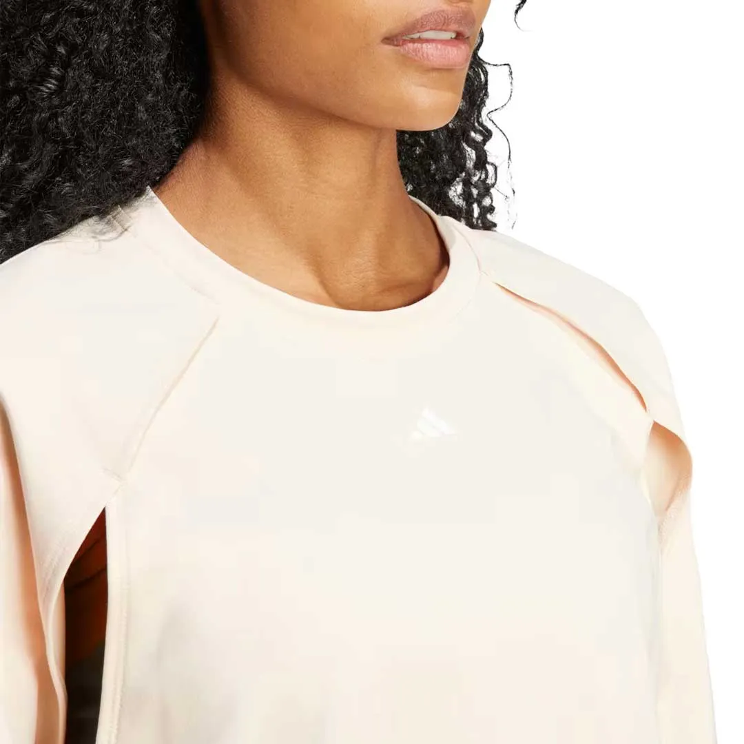 adidas - Women's Power AEROREADY Crop Cover-Up Sweatshirt (IM2691) Clean Outer Casual Fit Layer