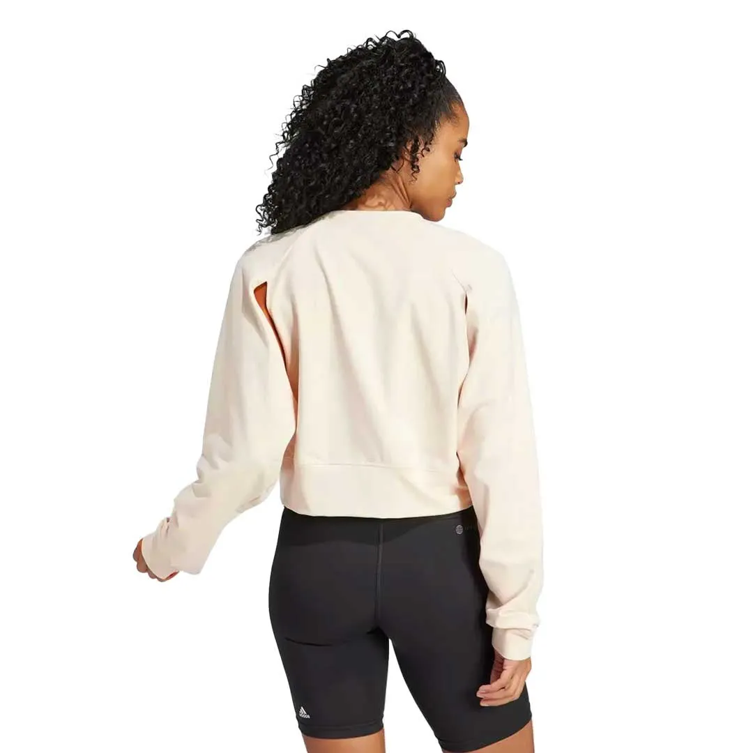 adidas - Women's Power AEROREADY Crop Cover-Up Sweatshirt (IM2691) LightweightInsulation CompressionResistant