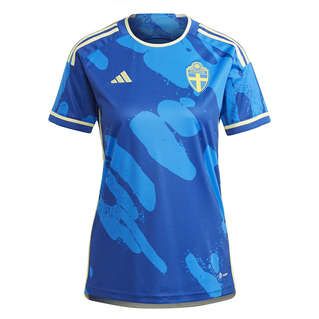 adidas - Women's Sweden 23 Away Jersey (HT7142) Classic Zip Up BreathableFabric