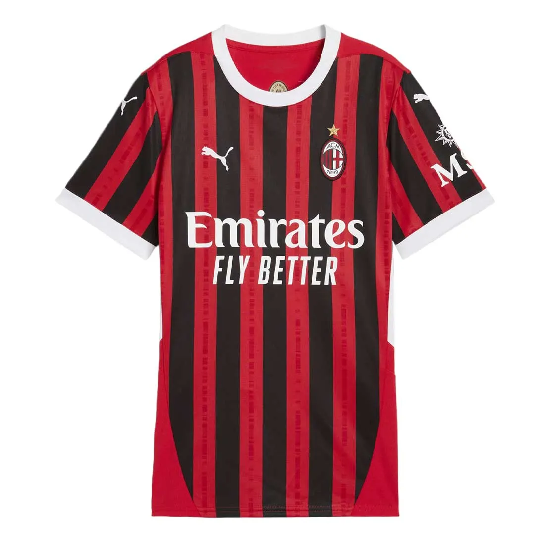 Puma - Women's AC Milan 24/25 Replica Home Jersey (774980 01) Adjustable Hood System ReinforcedElasticHem