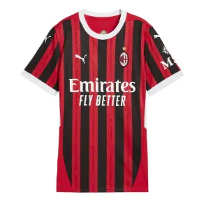 Puma - Women's AC Milan 24/25 Replica Home Jersey (774980 01) Adjustable Hood System ReinforcedElasticHem