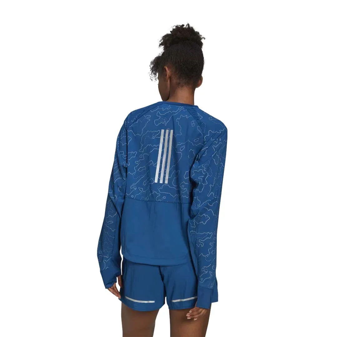 adidas - Women's X-City Running Crewneck Cover Up Jacket (HN0708) Lightweight Fabric