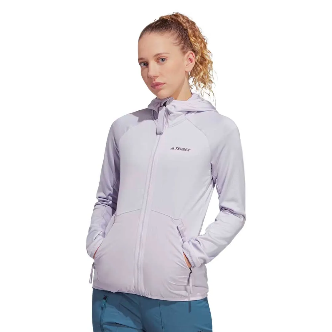 adidas - Women's Terrex Tech Fleece Light Hooded Hiking Jacket (HT2048) Classic Fit Casual Staple
