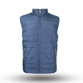 Full Length Zipper Closure Men??s Premium Vest Jacket -Navy