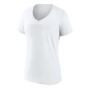 Women's Short Sleeve T-Shirt (0423-W-SSVNECK-WHT) Quilted Stitching