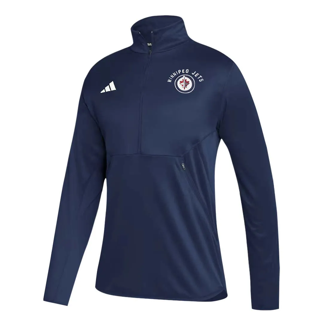 adidas - Women's Winnipeg Jets 1/4 Zip Jacket (IK4079) Heavy Duty Zippers Rainy Day