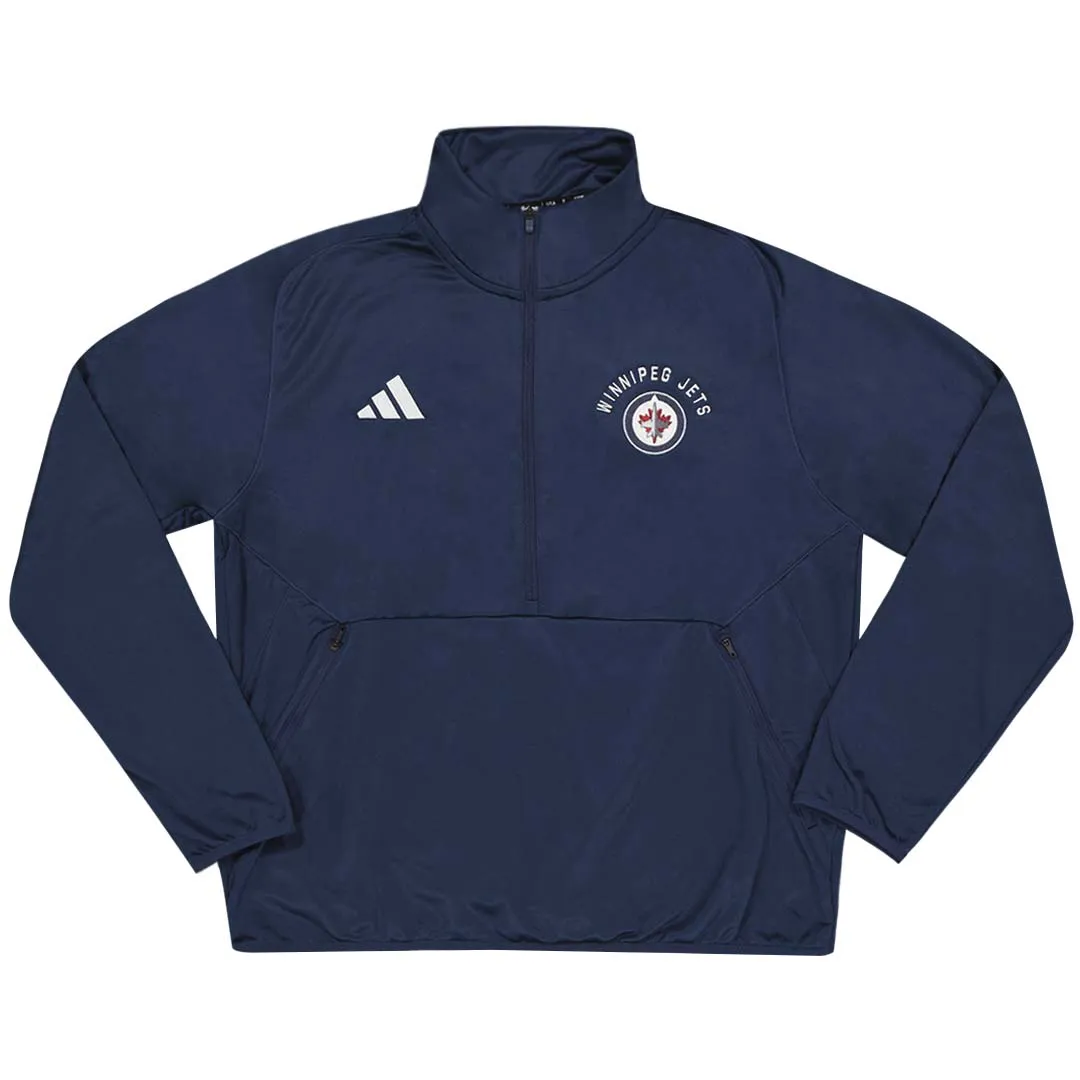 Layered Collar Design Non Bulky Insulation adidas - Women's Winnipeg Jets 1/4 Zip Jacket (IK4079)