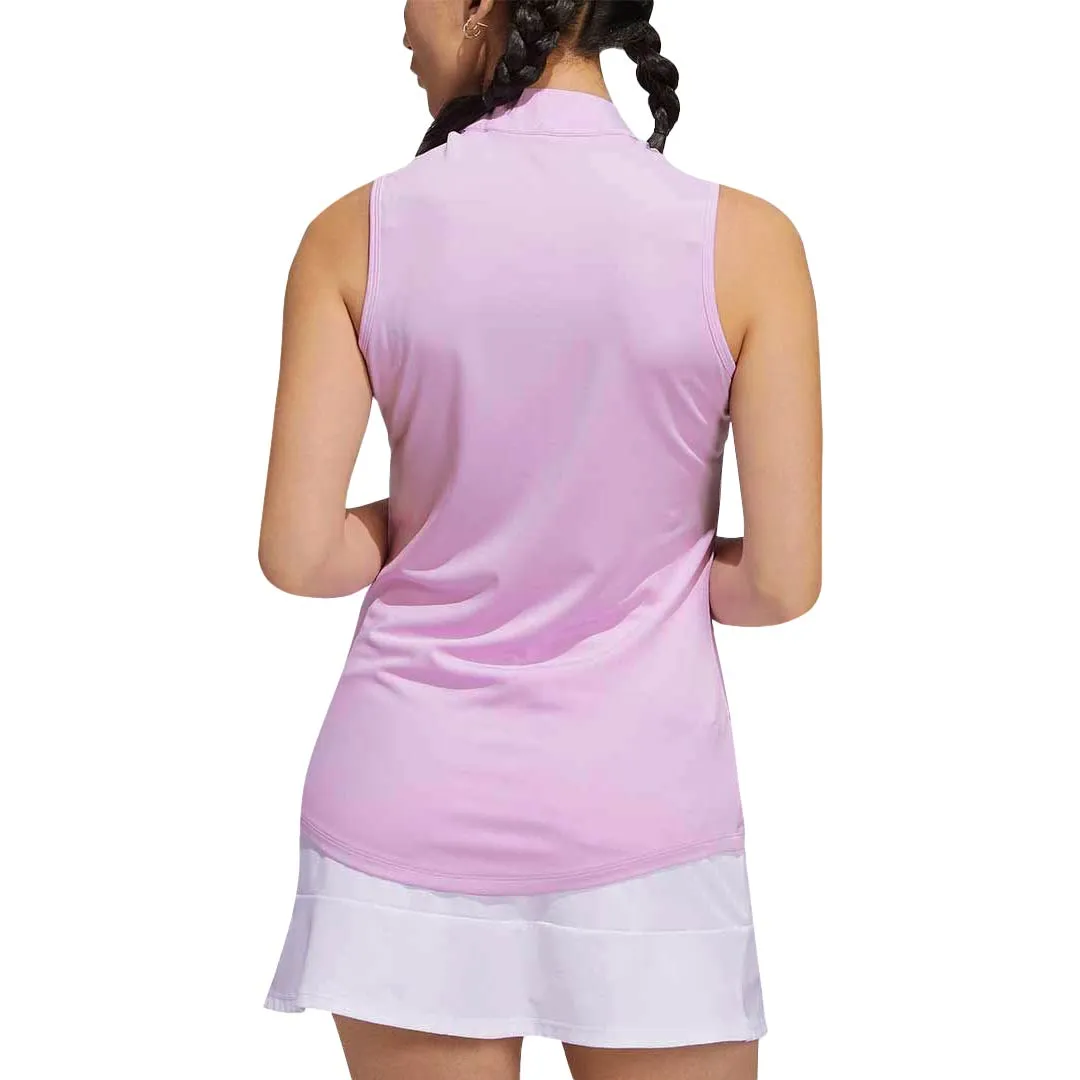 adidas - Women's Herringbone Stripe Sleeveless Polo (HG6961) UV Protective Coating ElasticWaistband