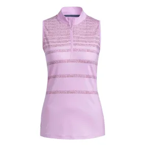 adidas - Women's Herringbone Stripe Sleeveless Polo (HG6961) Concealed Zippers