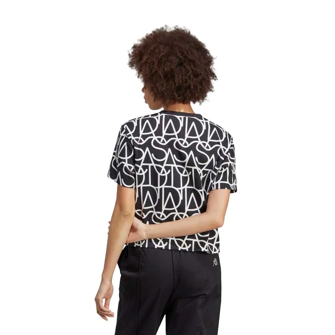 adidas - Women's Allover Graphic Boyfriend T-Shirt (IC1536) Functional Fit Abrasion Proof Edging