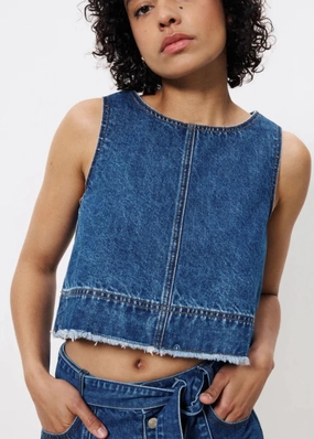 DAFNE DENIM CROP TOP Resource - efficient Everyday Easy