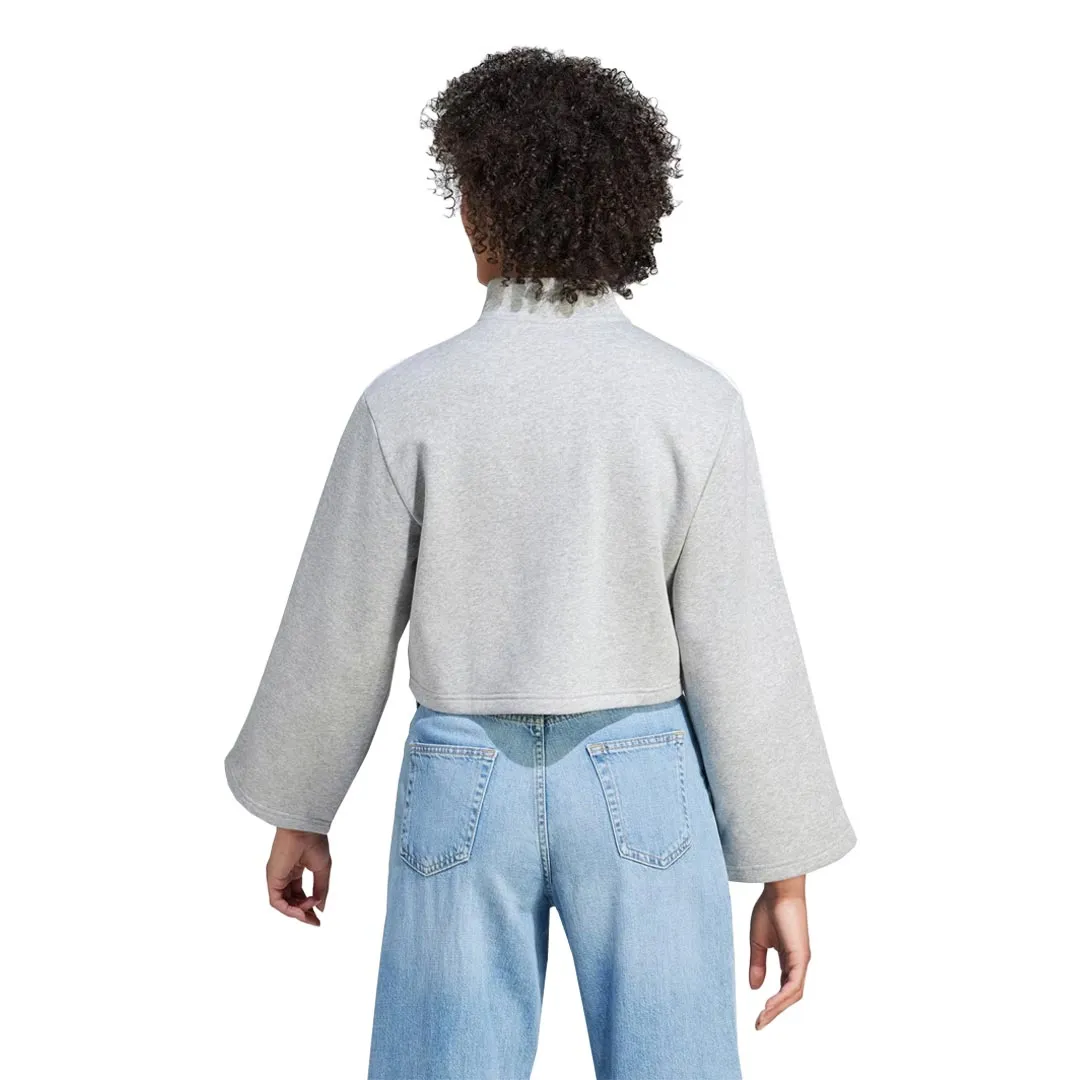 adidas - Women's Essentials 3-Stripes 1/4 Zip Sweatshirt (IM0216) Warm Lining Bonded Hemline