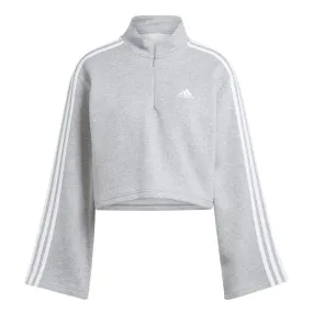 adidas - Women's Essentials 3-Stripes 1/4 Zip Sweatshirt (IM0216) Lightweight Feel High End Look