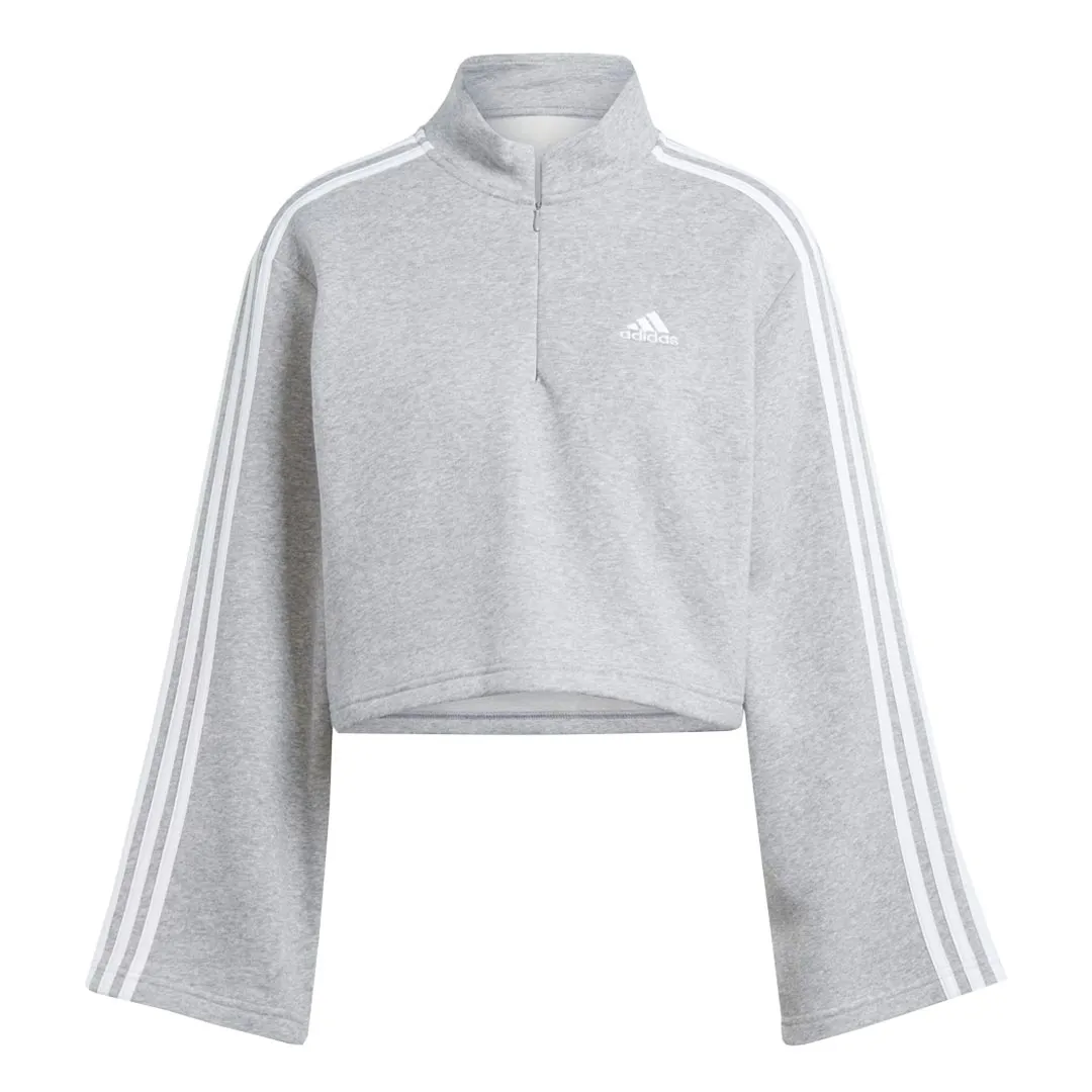 Reinforced Elbows AdjustableCuffs adidas - Women's Essentials 3-Stripes 1/4 Zip Sweatshirt (IM0216)
