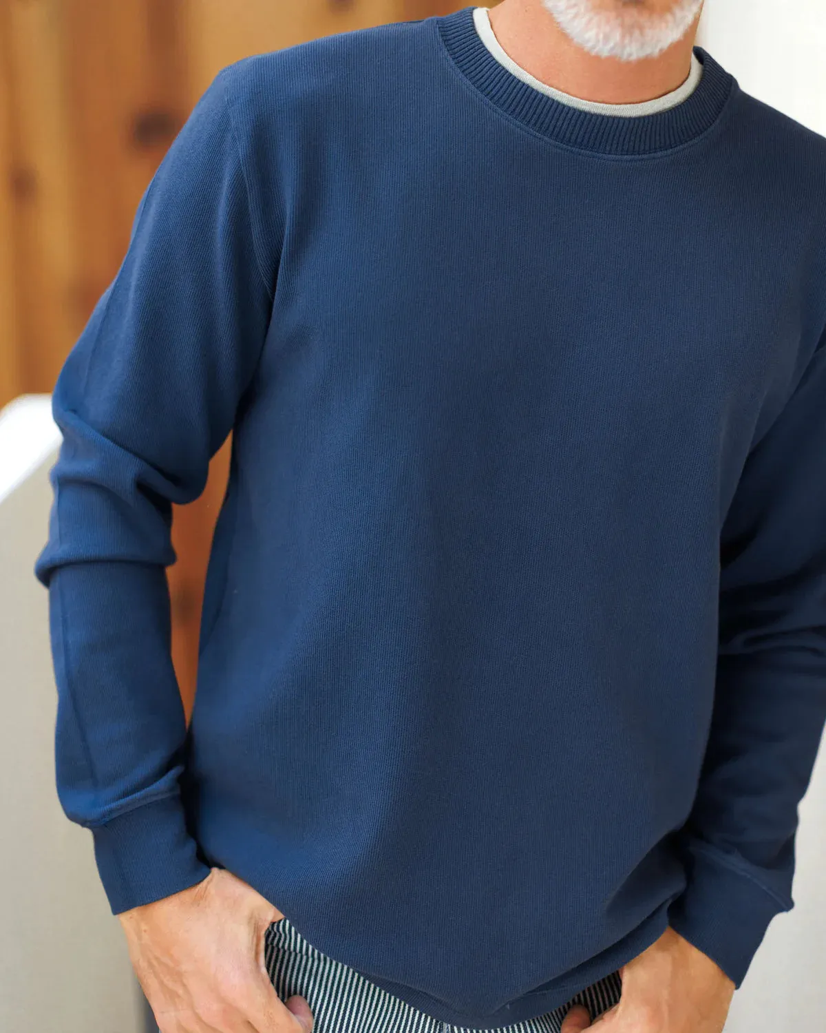 Indigo Caza Crew Sweatshirt Season Ready Cozy Loopback Fabric