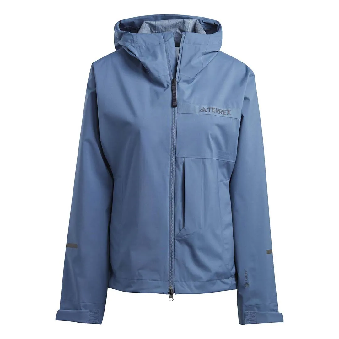 adidas - Women's Terrex Multi RAIN.RDY 2.5L Jacket (HM4056) Full Length Zipper Weatherproof Zipper Tech