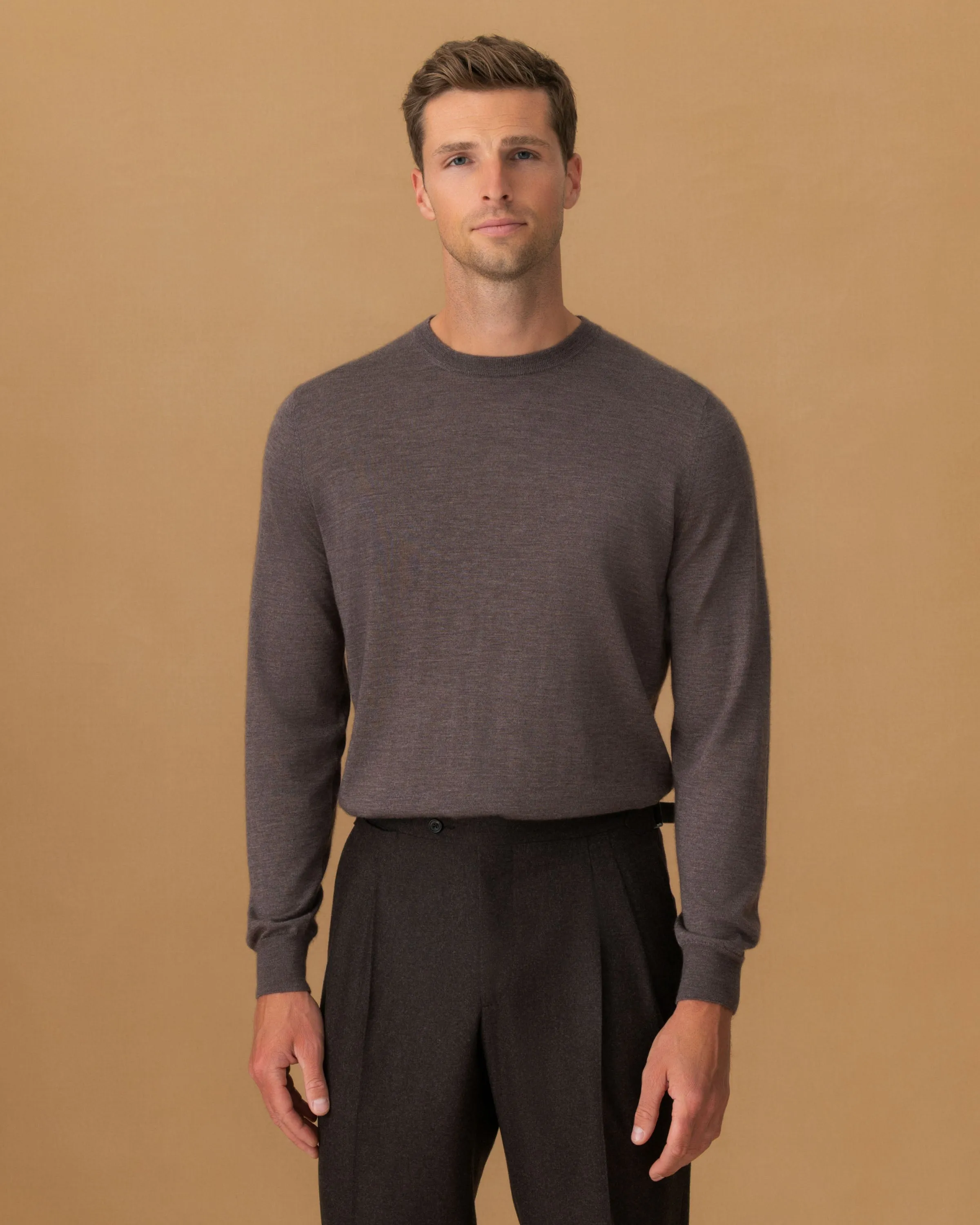 Cashmere Silk Extrafine Crew Neck Sweater Reinforced Seams