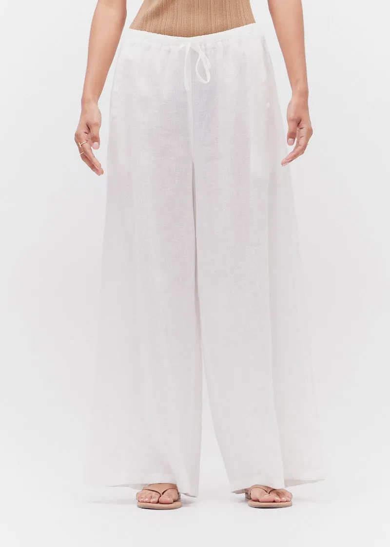 JACKIE WIDE-LEG LINEN PANTS Eco Friendly Dye Universal Fit System