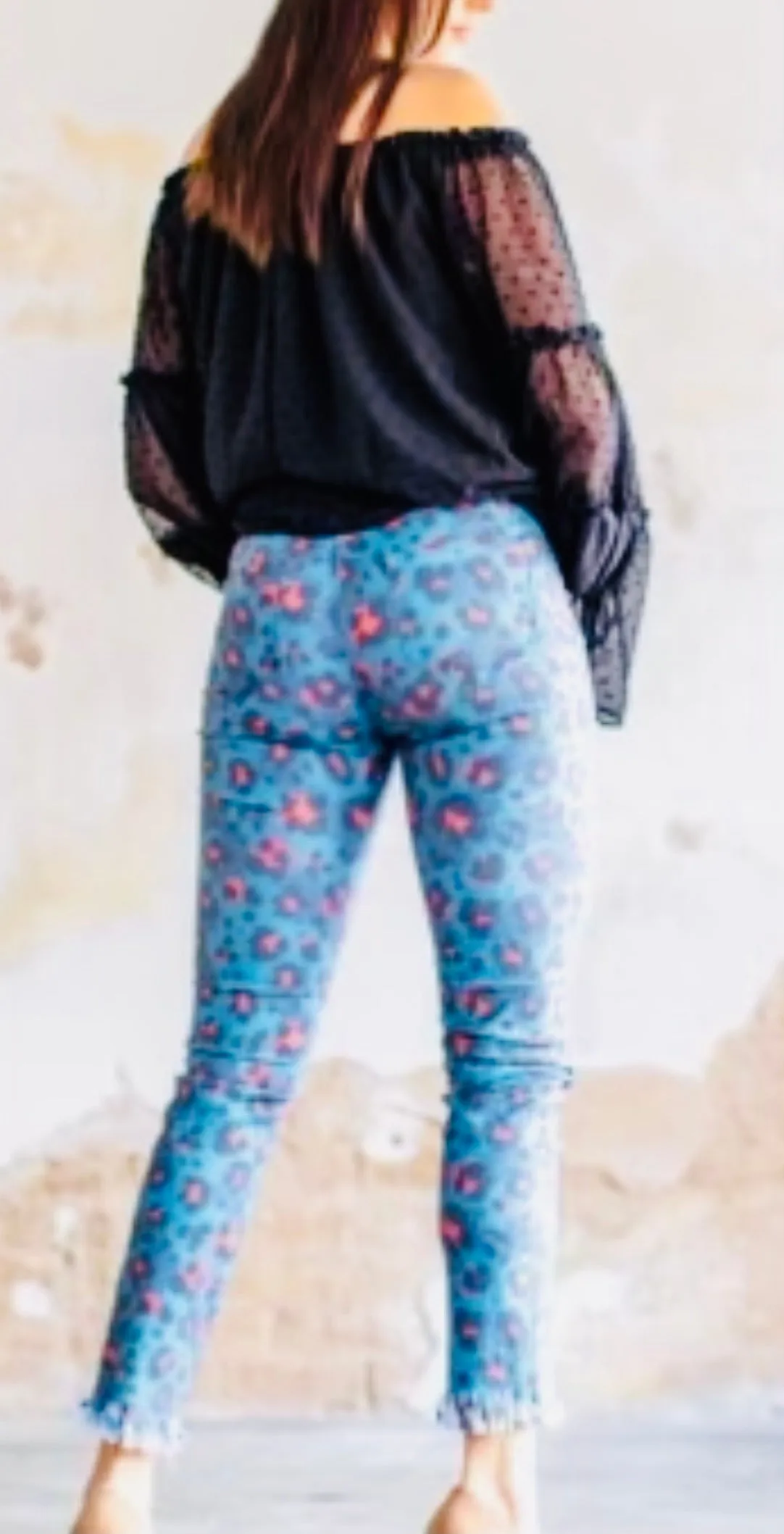 Jade & Orange Leopard Skinny Jeans OdorResistantFinish Roomy Fit