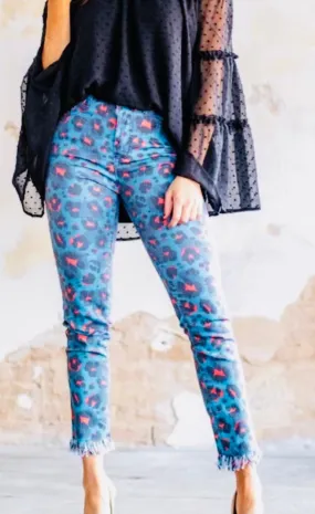 Jade & Orange Leopard Skinny Jeans Movement Ready