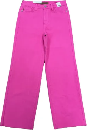 Gripper Waistband Classy Fit Judy Blue Hot Pink High Waist 90's Straight Jeans