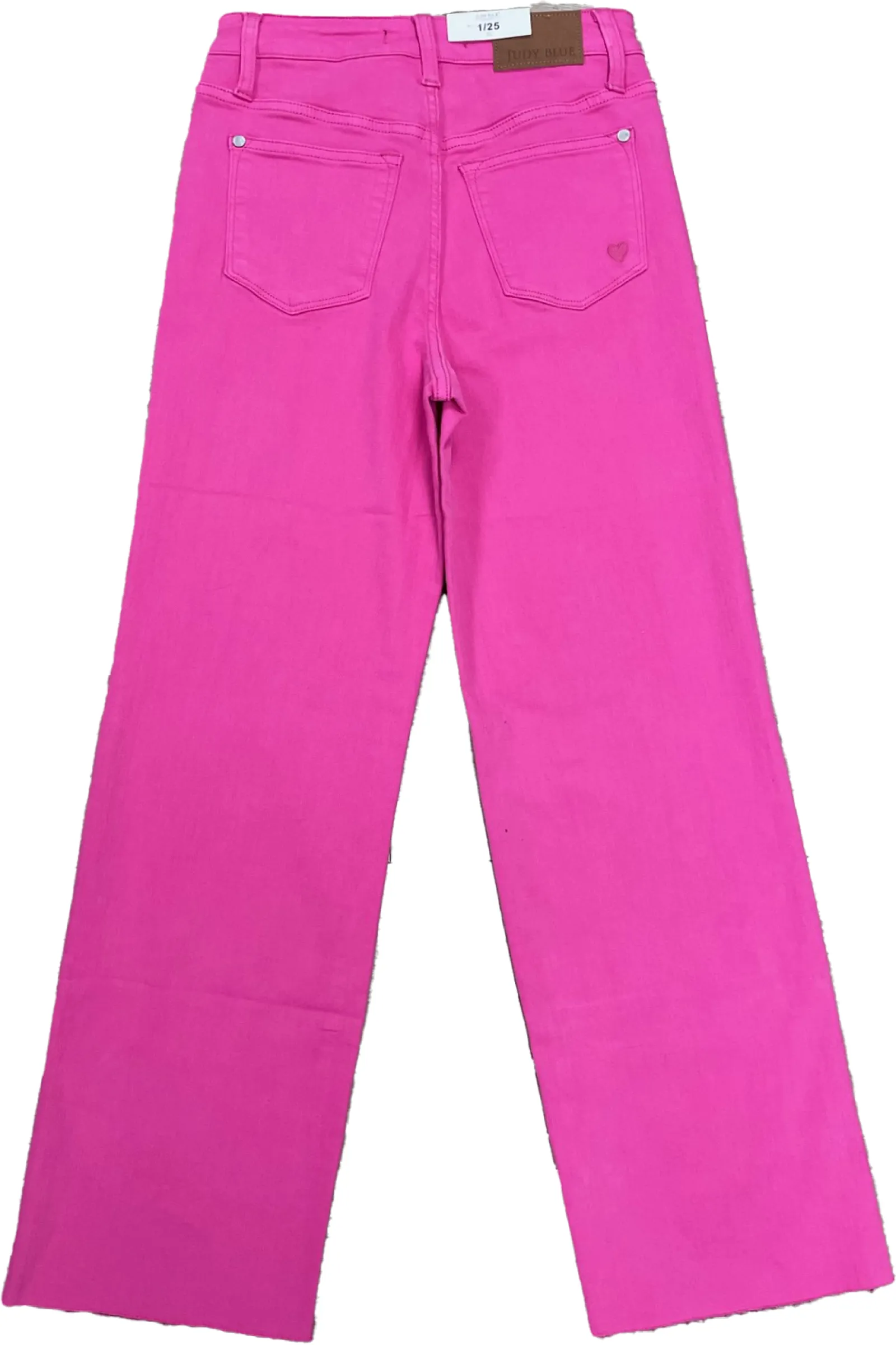 Flattering Shape Breathable Weave Fabric Judy Blue Hot Pink High Waist 90's Straight Jeans