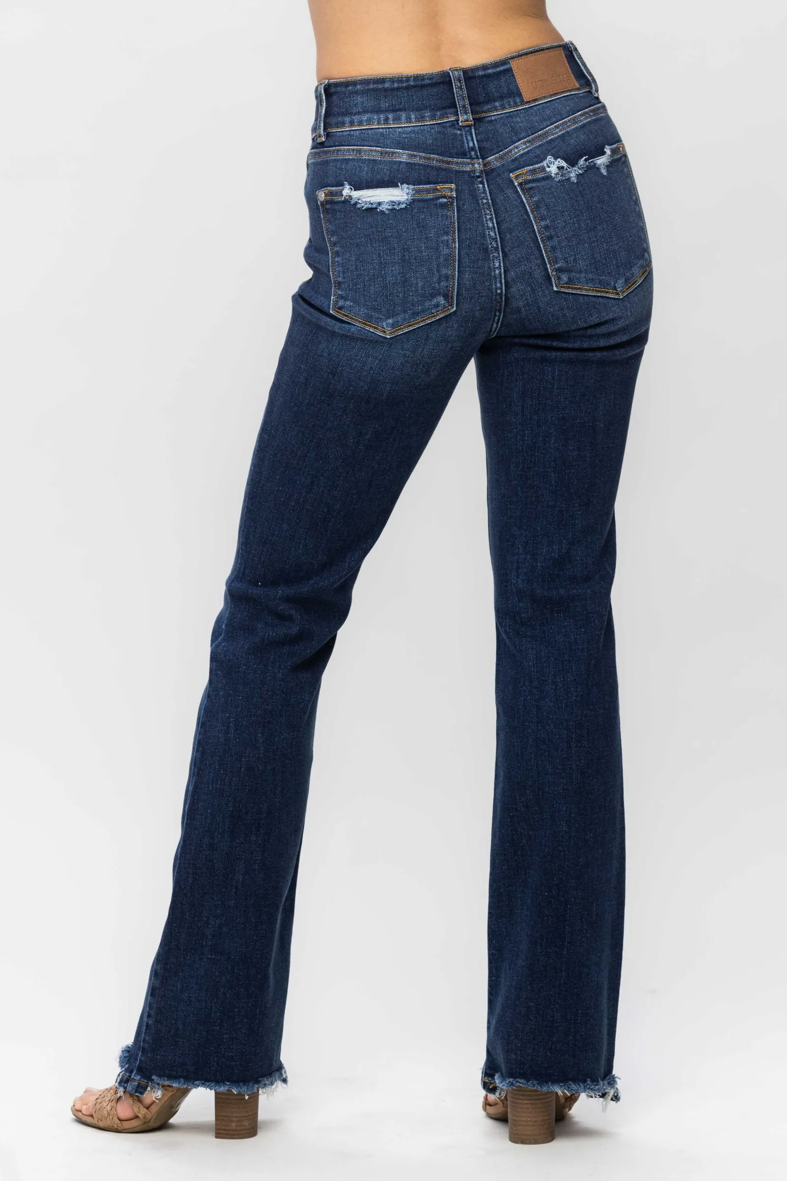 SoftLining Judy Blue Vintage Frayed Hem Bootcut Jeans