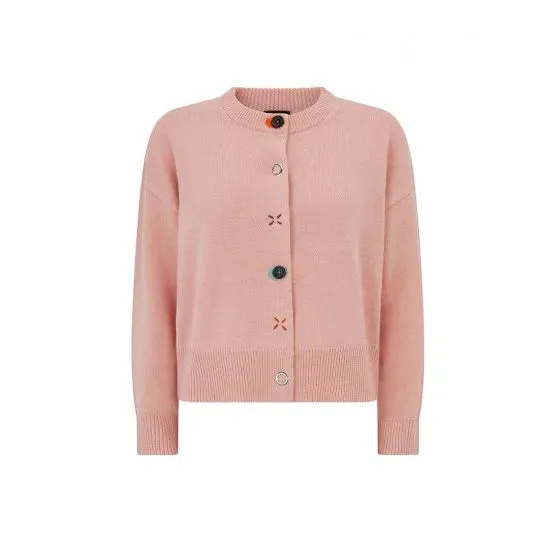 FrictionReduced Sleeve Construction Knitted Multi Button Wool Cardigan