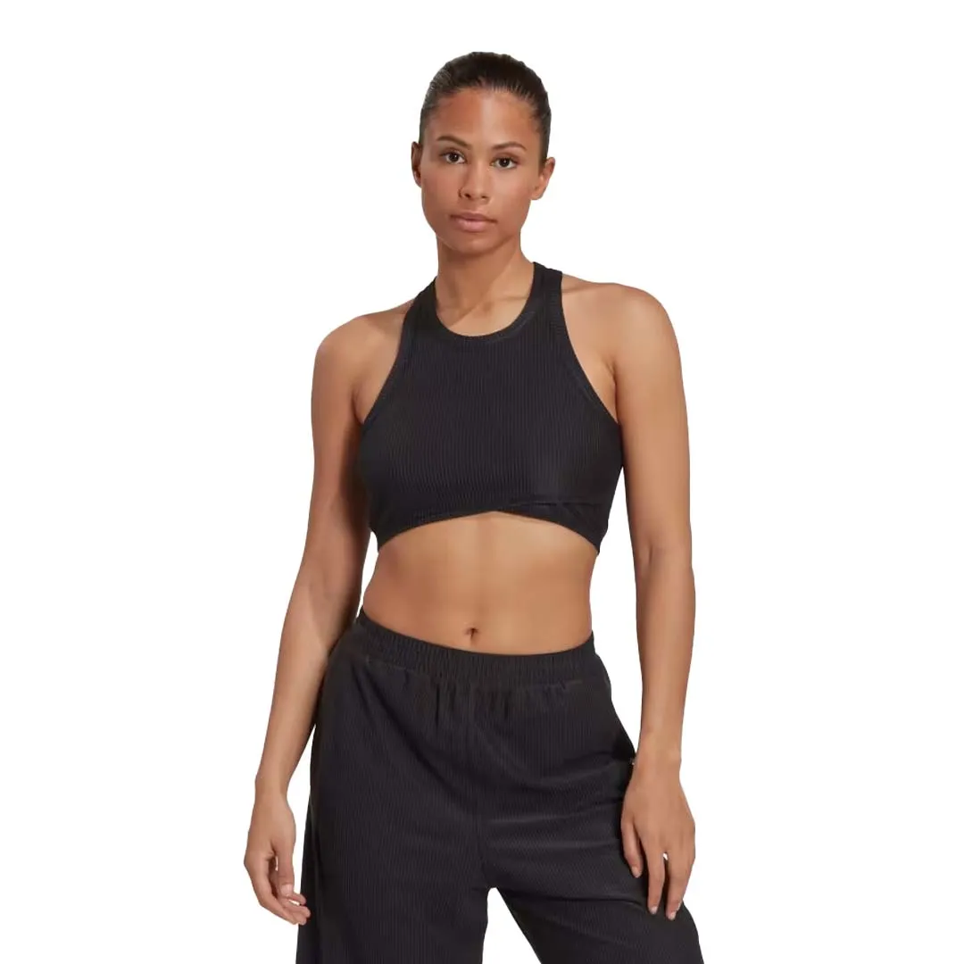 adidas - Women's Yoga Studio Wrapped Ribbed Sports Bra (HP1965) Teflon Finish Double Layered Fabric